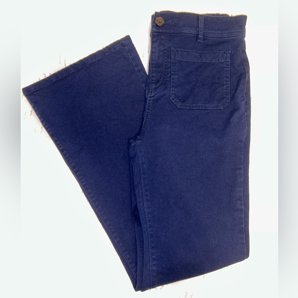 LOFT womens chino bootcut leg navy blue front pockets pants size 27 /‎ 4